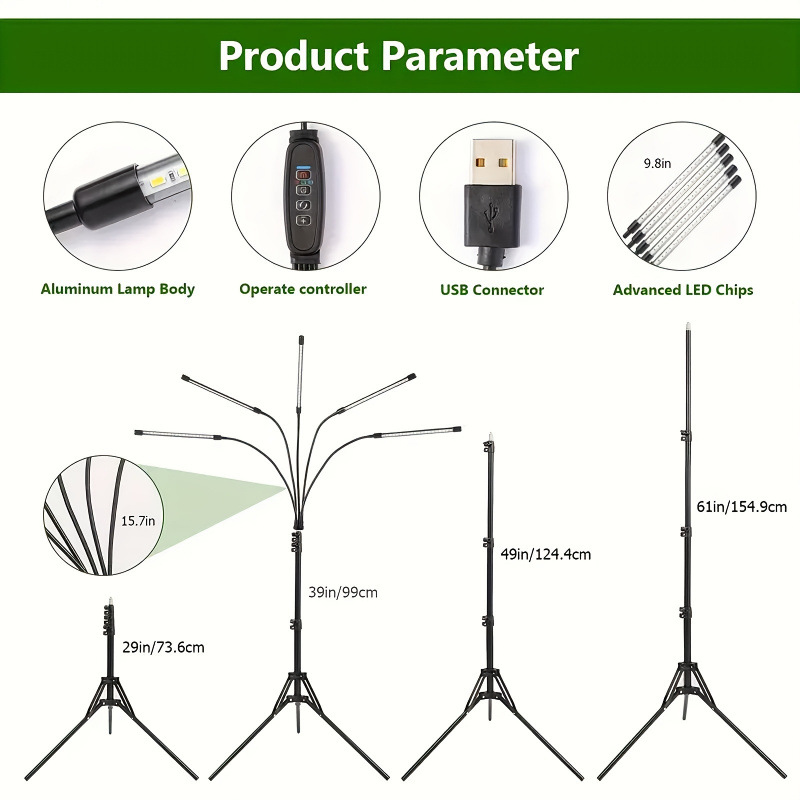 2026 New Cross-Border Dropshipping Full Spectrum Led Plant Growth Light Avarietyof Cross-Border