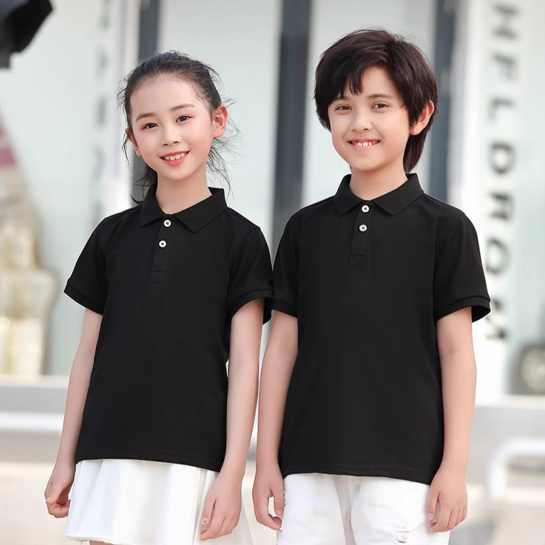Children's T-Shirt Customized Class Uniform Logo Short-Sleeved Lapel Male Kindergarten Primary School Student Graduation Cultural Printing Customized