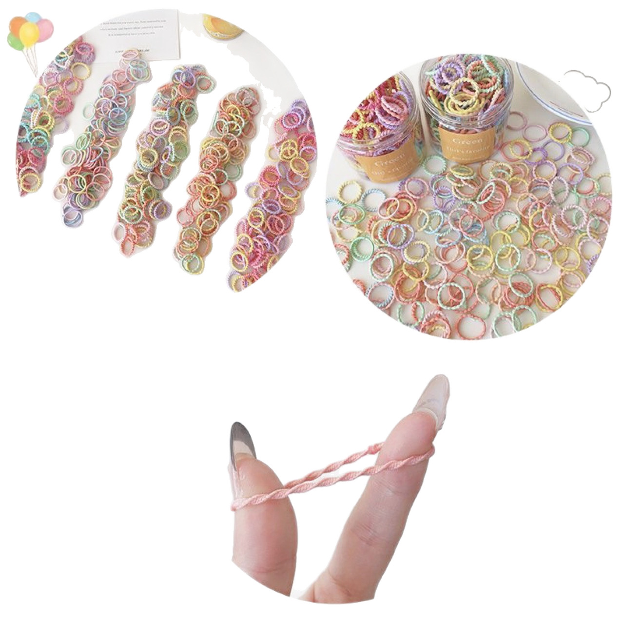 Children's Hair Rope Little Girl's Braided Double Ponytail Hair Tie Baby Thumb Head Rope High Elasticity and Durability Does Not Hurt the Hair of Girls