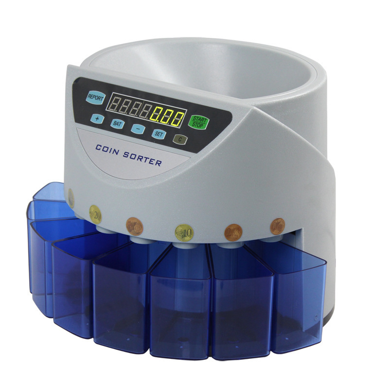 Multi-National Coin Sorting Machine Currency Sorter Counting Machine Euro Counter Coin Counting Machine Sorter 9002 Total