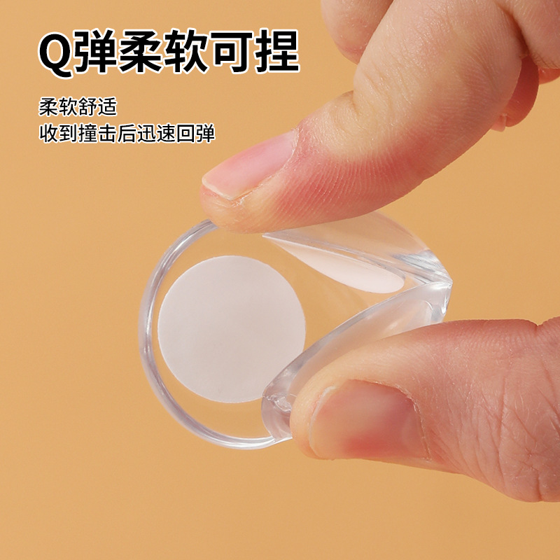 Silicone Anti-Collision Corner Safety Transparent Anti-Collision Silicone Coffee Table Furniture Soft Edge Wall Protection Anti-Collision Corner Protector