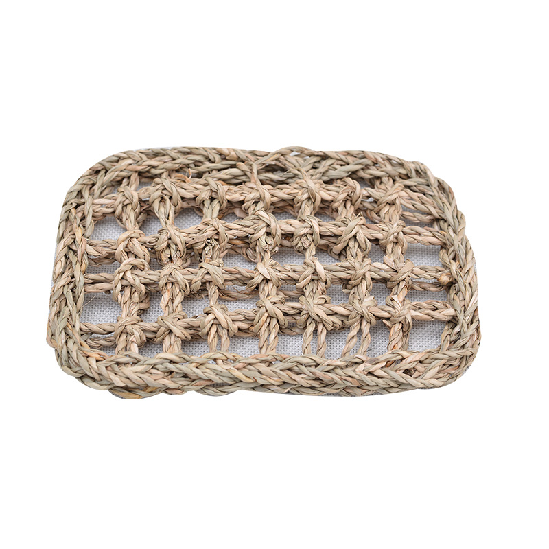 Rectangular Seagrass Woven Mat, Simple Pet Crawling Mat, Multi-Specification Straw Mat, Rabbit, Chinchilla Chewing Toy