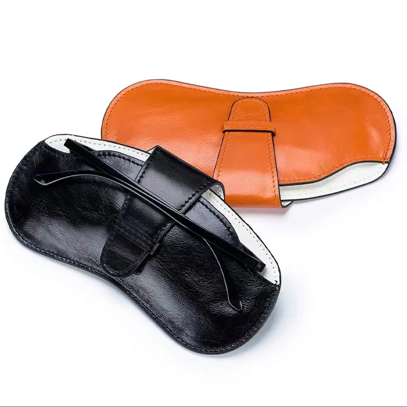 New Retro Simple Portable and Convenient Pu Glasses Bag Unisex Sunglasses Storage Box Protective Cover