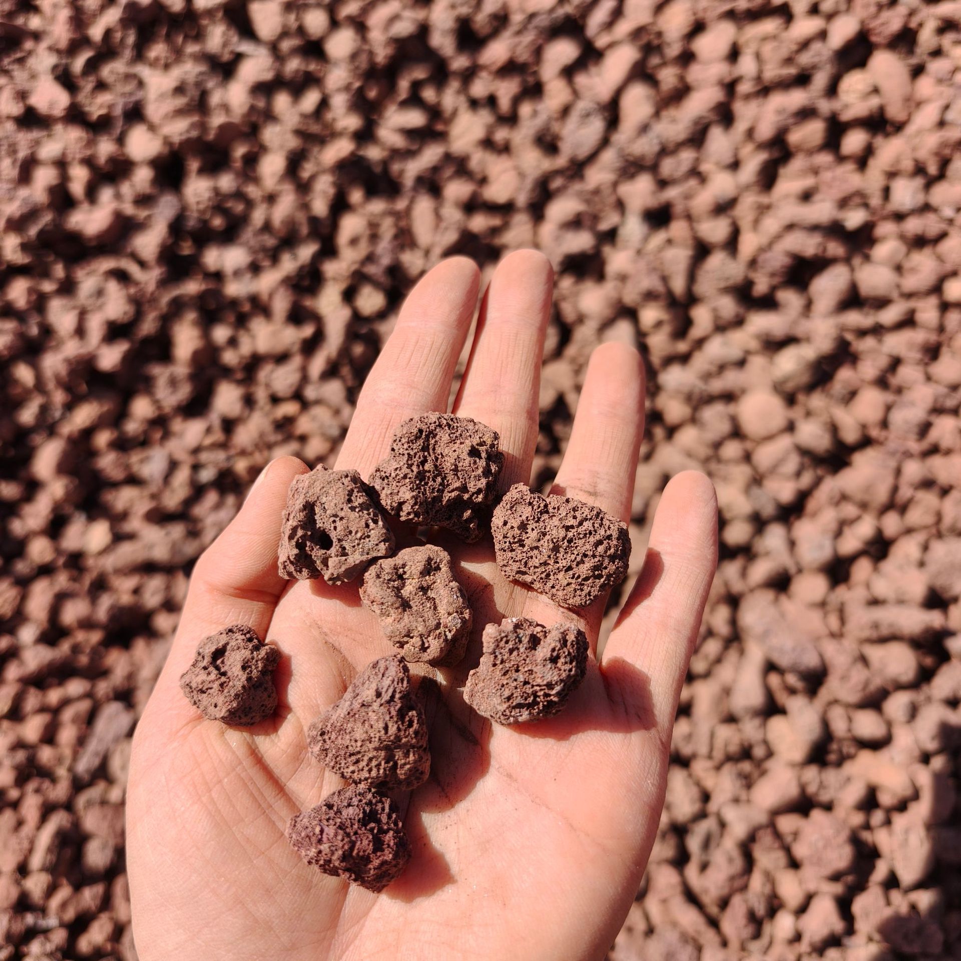 Origin Red Volcanic Stone Particles for Fish Tank Landscaping, Volcanic Rock Flower Pots for Decoration, Red Volcanic Stone in Stock