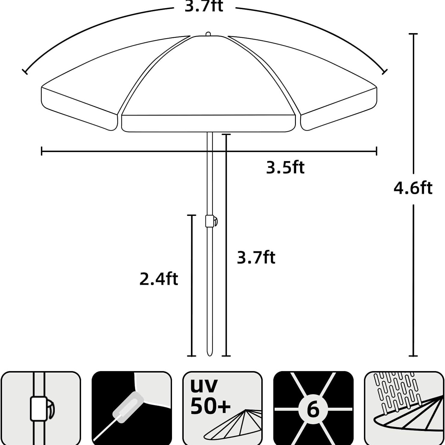 Cute Cartoon Printing Children Beach Chair Sunshade Umbrella Outdoor Garden Park Sunscreen Umbrella Anti-Uv