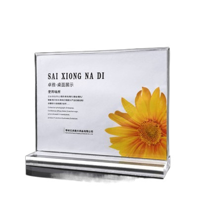 A4 octagonal draw table sign acrylic double-sided display card A5 card A6 table card T-shaped advertising price list