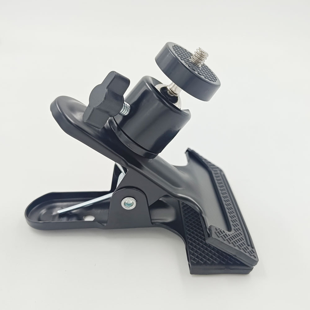 Universal metal pan-tilt powerful clip desktop fixed microphone clip mobile phone clip PVC wood clip photography canopy cloth clip