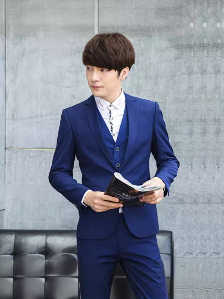 Men's Color Small Suit New Business Men's Suit Single West Slim Fit Men's White Collar Suit Men's Small Suit Men's Suit