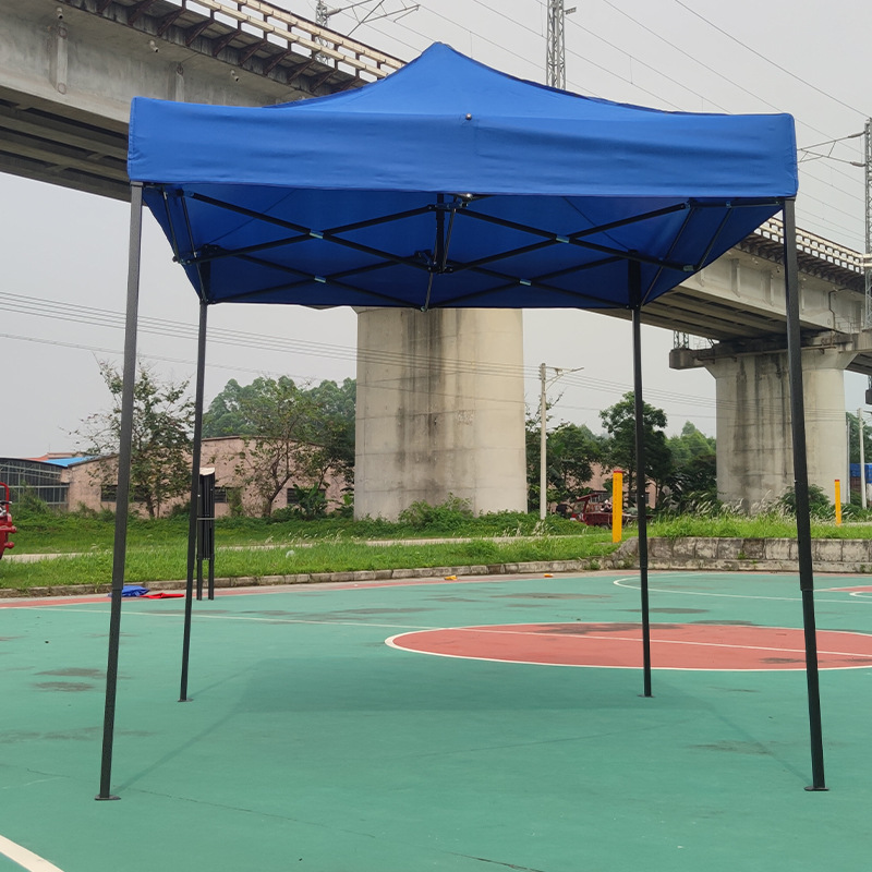 Outdoor Advertising Tent with Printed Canopy, Parking Stall Four-Legged Tent Umbrella with Three-Sided Fabric, Foldable and Rainproof