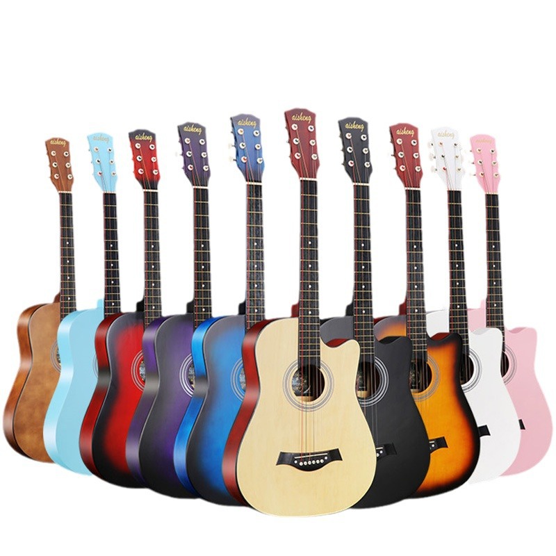 38-inch guitar full basswood wholesale popular Folk guitar 41-inch practice piano factory unlabeled D Folk guit