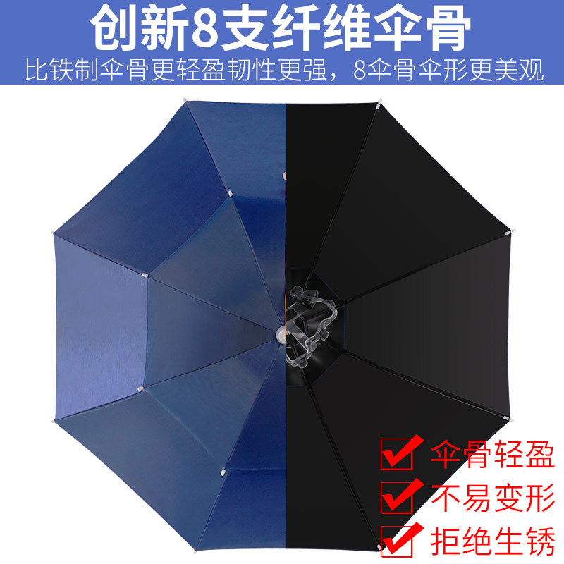 Umbrella Cap Head-Mounted Umbrella Folding Outdoor Fishing Overhead Umbrella Cap Umbrella Double-Layer Sun Protection and Sunshade Fishing Umbrella Cap