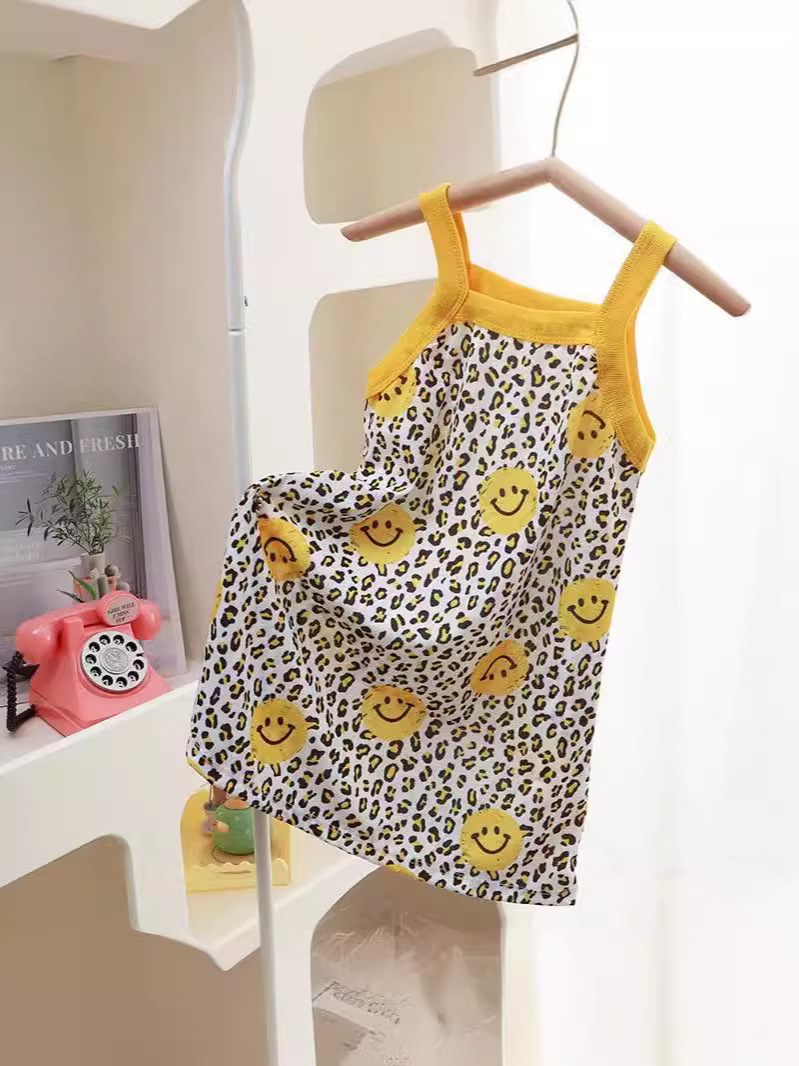 Girls Summer Skirt New Suspender Skirt Dress Children's Ice Silk Girls Pajamas Women Summer Wholesale