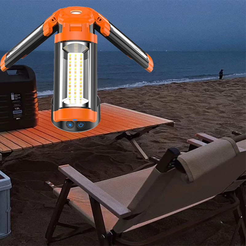 Cross-border New Multifunctional Outdoor Camping Lamp with Bracket High Lumens Floodlight Outdoor Lighting Emergency Lighting Camping Lamp