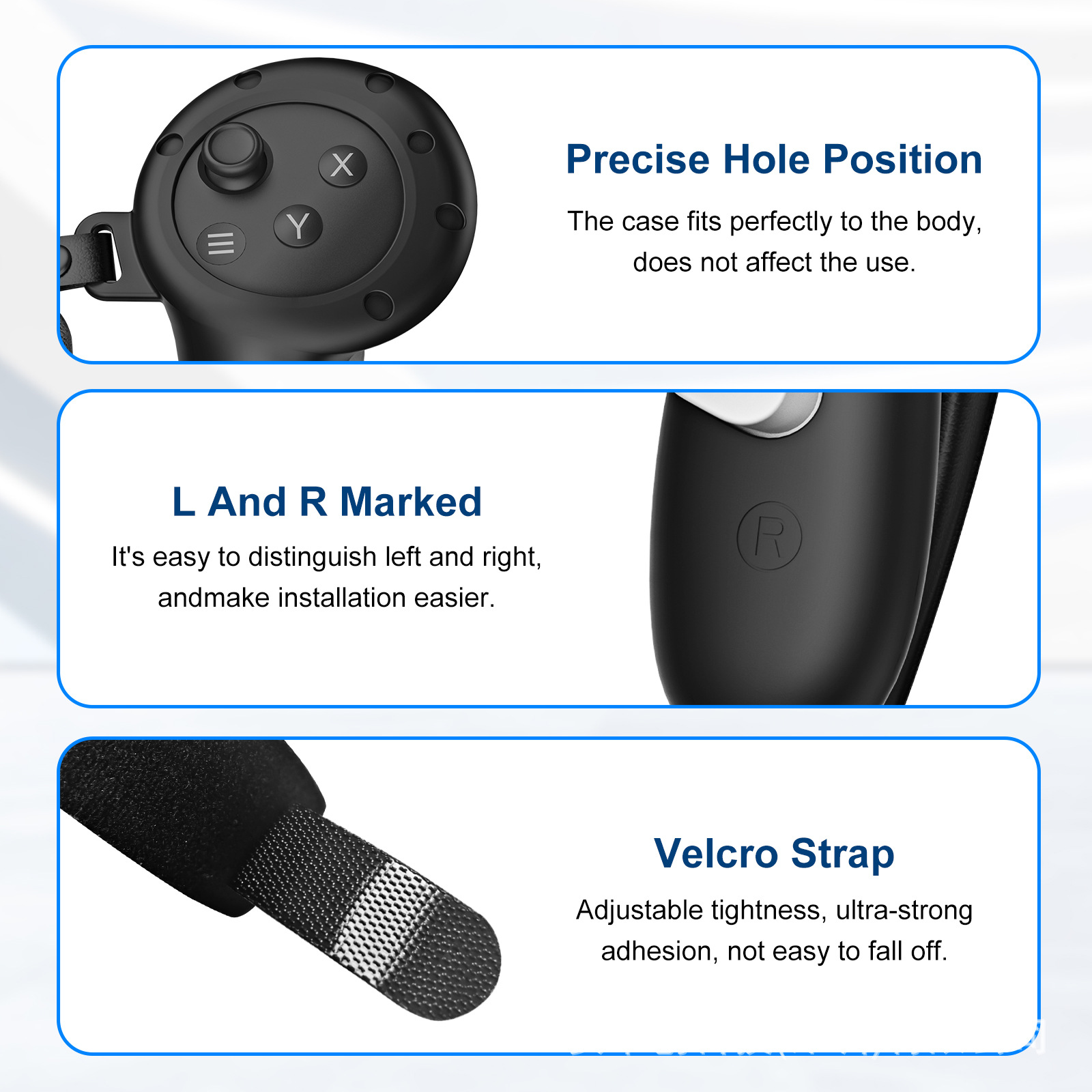 Meta Quest 3S Handle Anti-drop Anti-collision Anti-slip Anti-sweat Leather Silicone Protective Cover VR Accessories