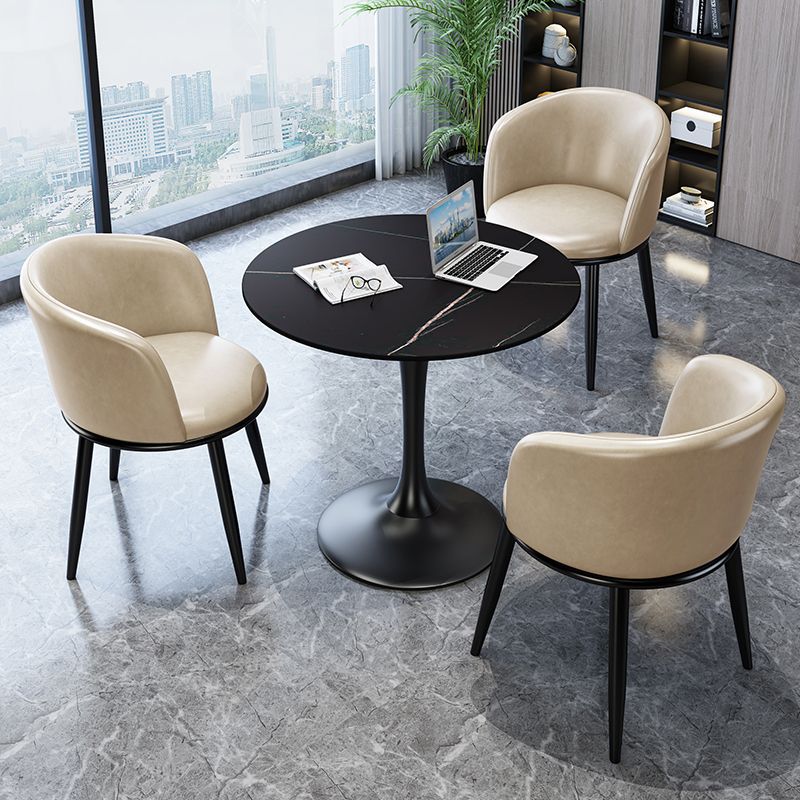 Nordic Light Luxury Rock Negotiation Table and Chair Reception Office Reception Combination Balcony Leisure Milk Tea Round Table Internet Celebrity Home