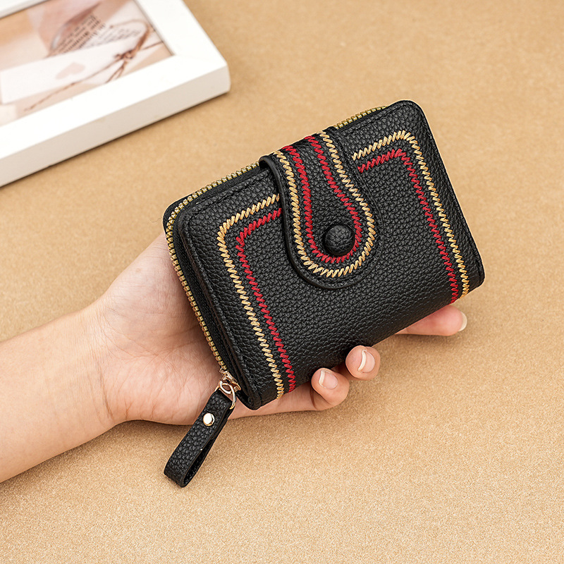 Кросс-бодер, милый кошелек для монет, вышитый женский держатель для карт с застежкой