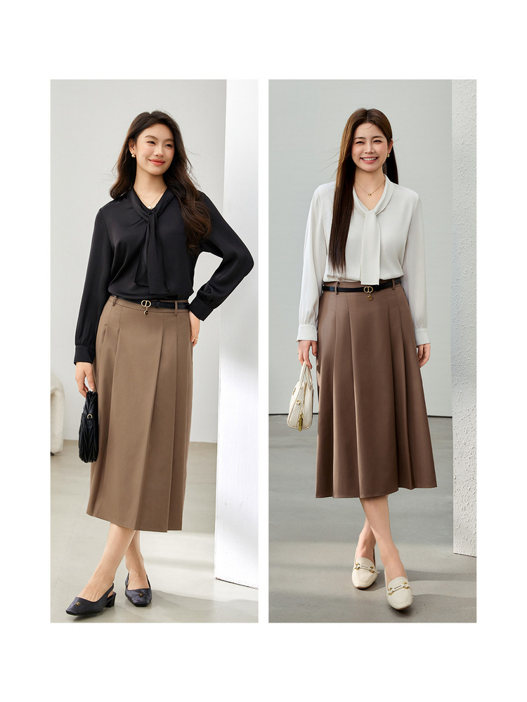 [French Temperament Satin Texture Led Shirt] Slim Show plus size Women's Fat mm2025 Spring New