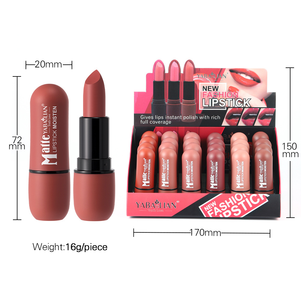 Lipstick Matte Amazon Popular Matte Lipstick Not Easy to Stick to the Cup Waterproof Lipstick Set Bullet Lipstick Wholesale