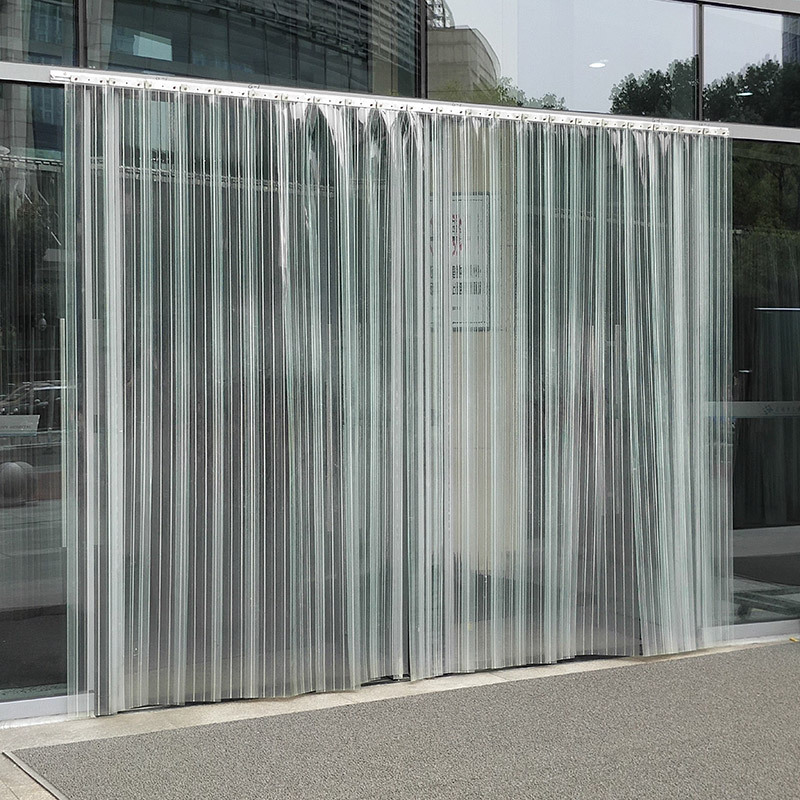 PVC Plastic Soft Door Curtain Household Partition Air Conditioning Windproof Kitchen Fume Windproof Transparent Commercial Leather Curtain