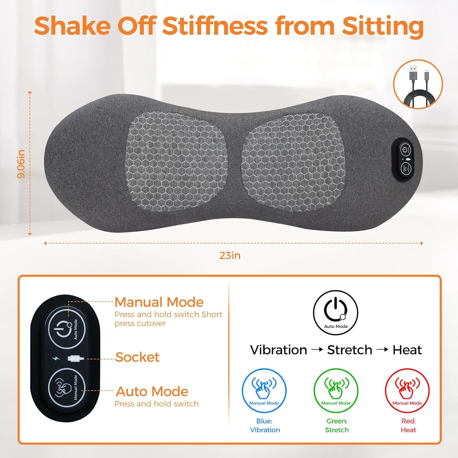 Cross-Border English Lumbar Pillow, Bed Lumbar Cushion, Special Lumbar Support Cushion for Sleeping, Lumbar Support, Lumbar Spine Massage, Heating Non