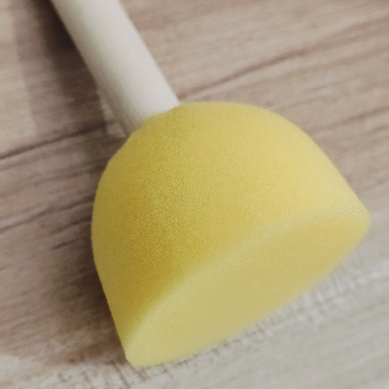 Factory wholesale wooden handle round mushroom sponge painting brush Children diy painting sponge seal brush graffiti art brush
