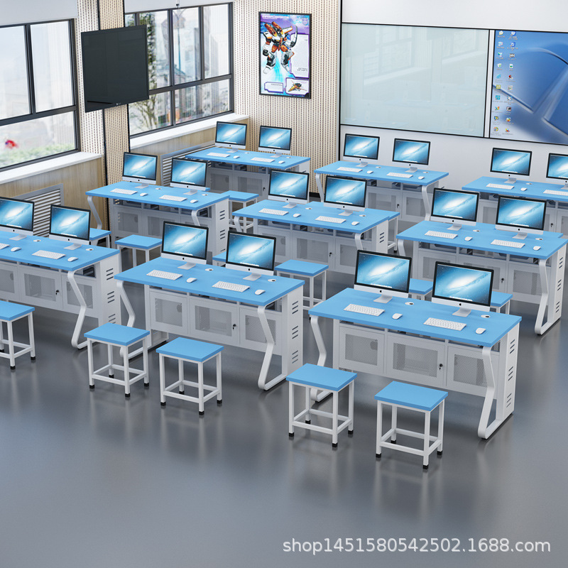 School Multifunctional Computer Training Study Table Office Multimedia Conference Table School Computer Room Microcomputer Computer Table