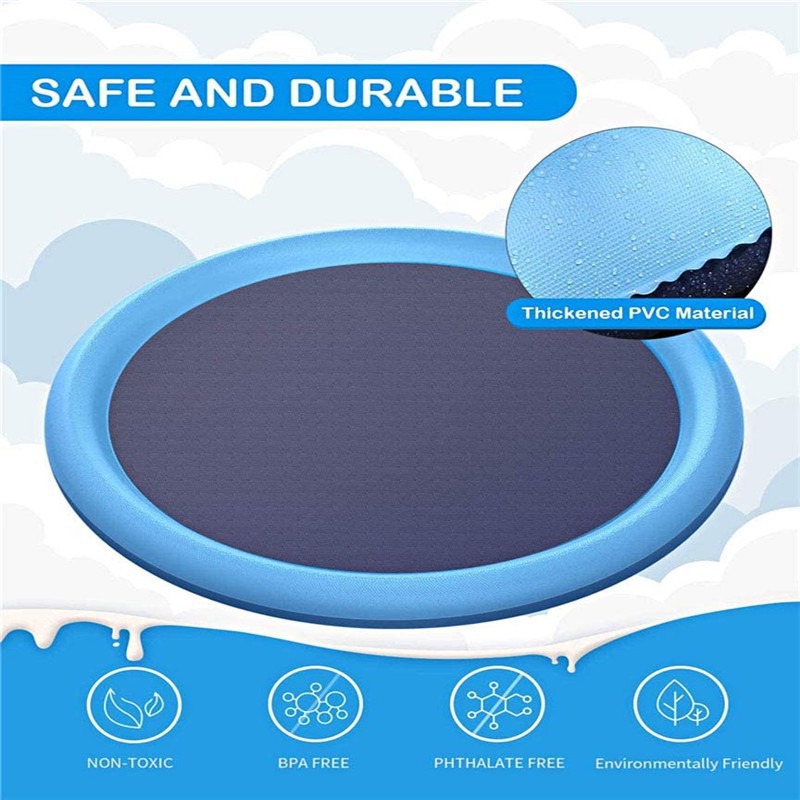 in stock Thickened Non-Slip Pet Water Spray Mat Outdoor Pet Water Pet Bath Foldable Water Bath Pool
