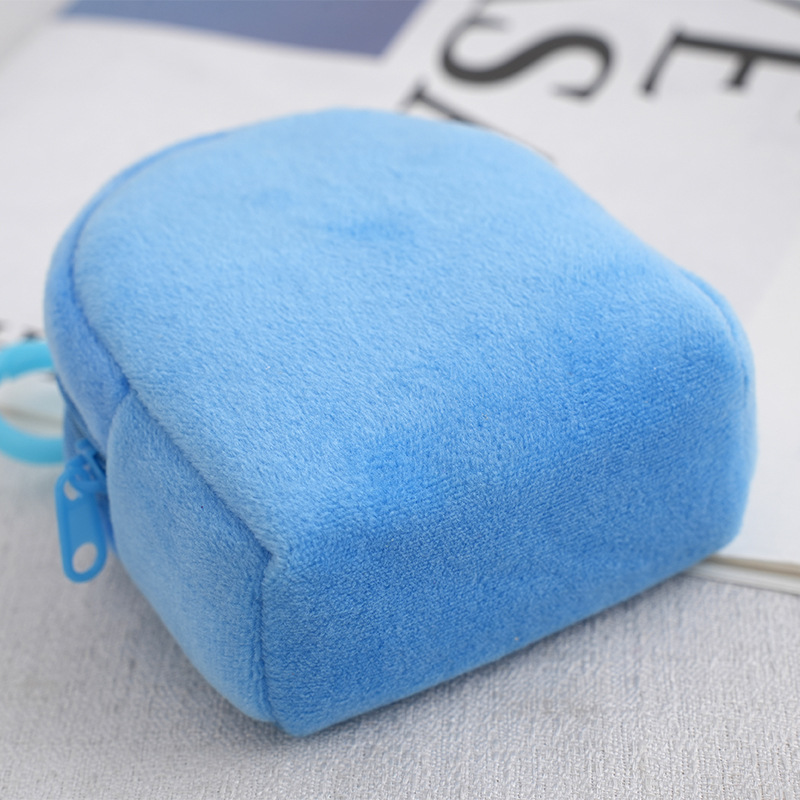 Candy color plush small schoolbag solid color backpack simple cute solid color coin bag backpack ID card bag wholesale