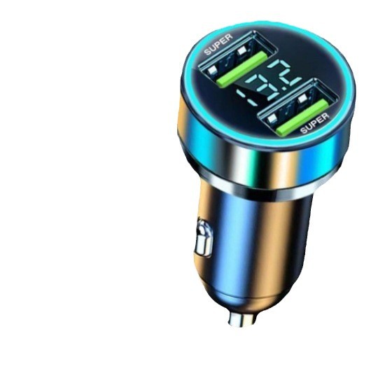 Car charger alloy digital display 120W one drag two super fast charge source factory cross-border direct sales