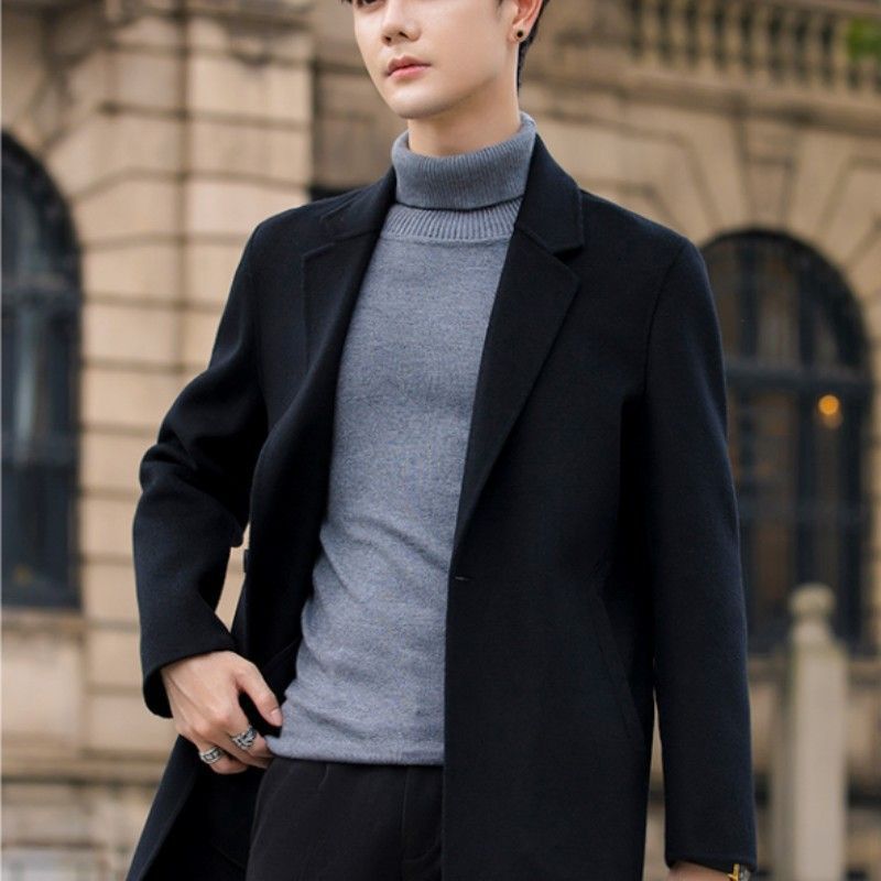 Winter Niche Suit Tops for Men, Thickeneded Jackets, Korean Style Loose Non-Cashmere High-End Suits for Men