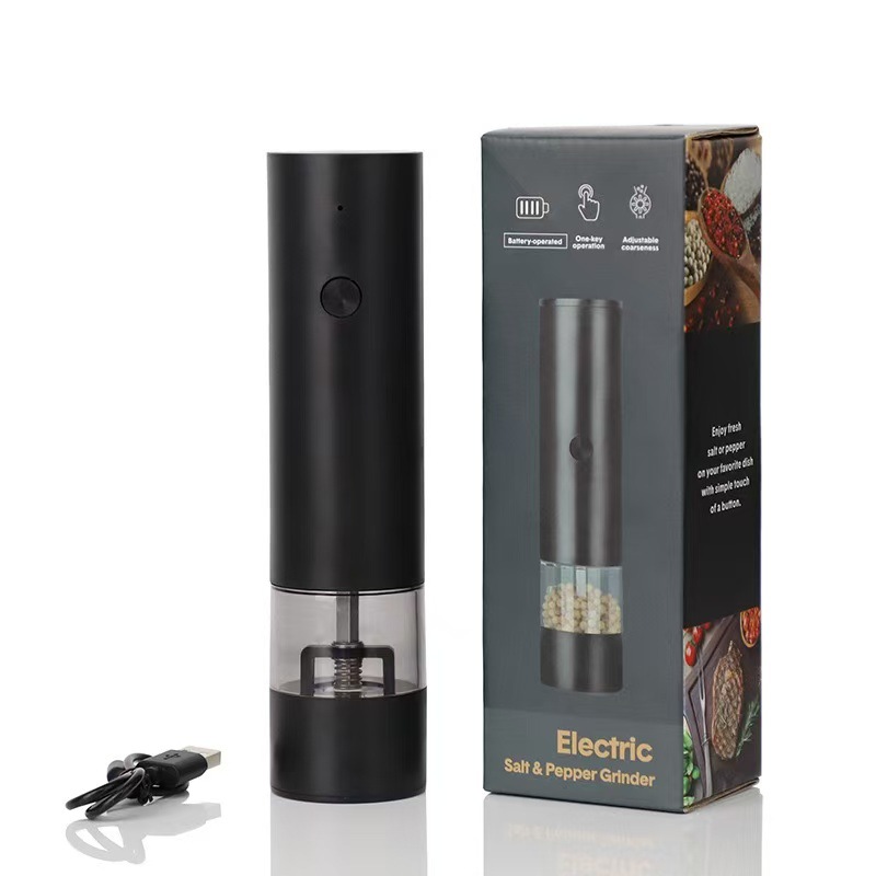 Electric pepper grinder stainless steel freshly ground pepper powder manual pepper sea salt automatic black pepper household seasoning