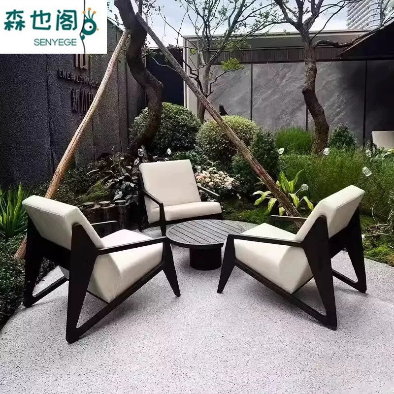 Уличная софа из алюминиевого сплава, водонепроницаемая, для китайского сада, виллы и отелей