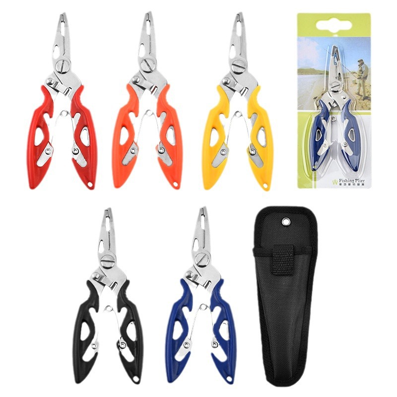 Manufacturer Wholesale Stainless Steel Curved Mouth Fishing Pliers Multi-functional Lure Pliers Fishing Scissors Fish Control Device Fishing Line Scissors Tying Hook Pliers