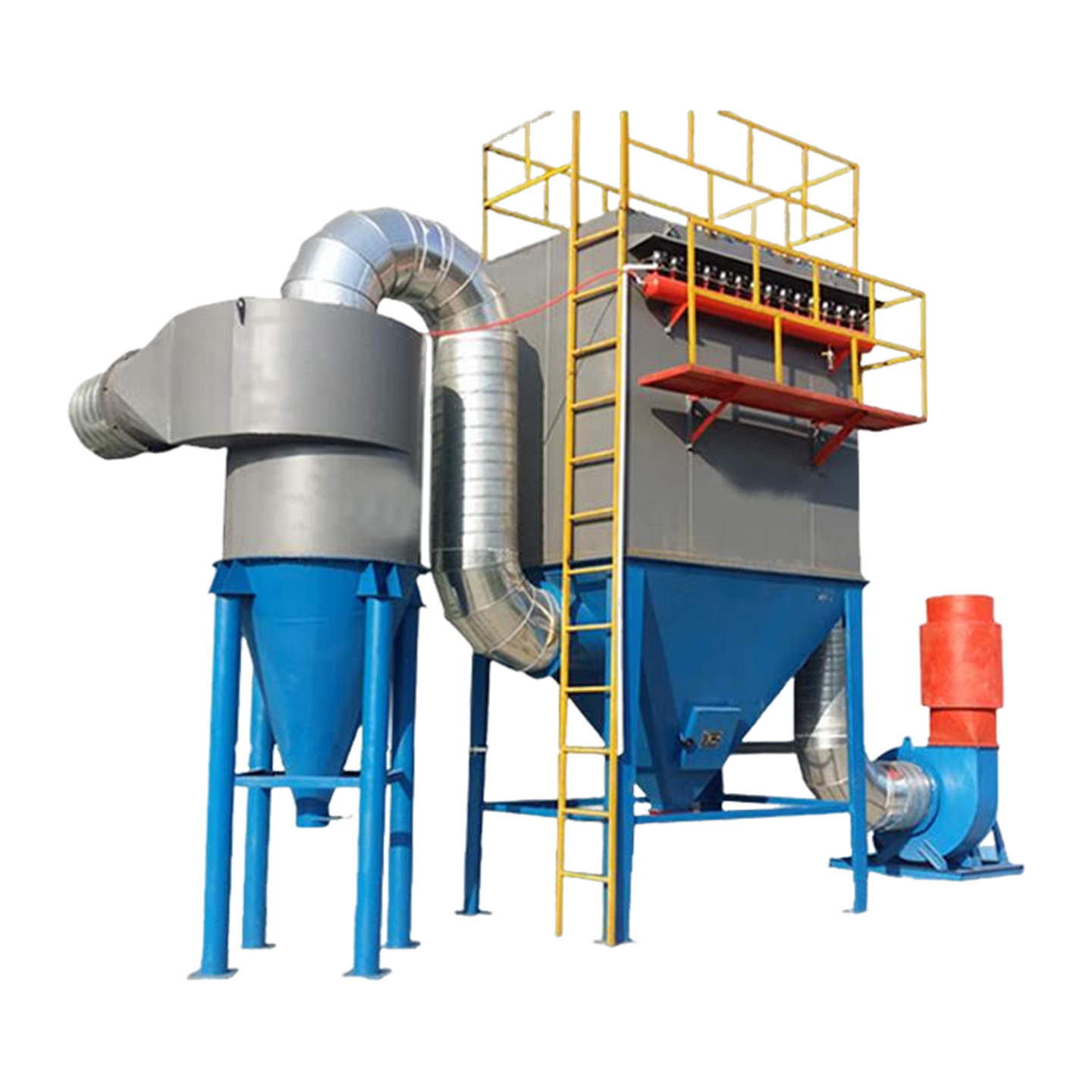 Pulse Bag Dust Collector, Central Dust Removal Equipment on the Top of the Warehouse, High Temperature Explosion-Proof Filter Cartridge Dust Collector, Bag Dust Collector