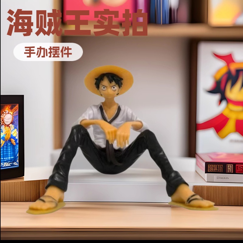 One Piece фигурка Лаффи в белой одежде сидя модель для автомобиля домашнее украшение оптом