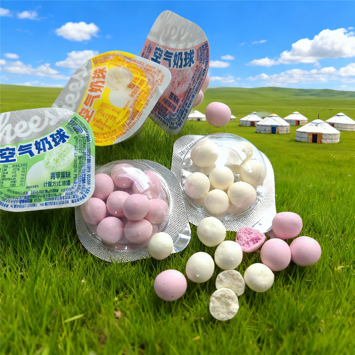 Air Milk Ball Milk Foam Original Flavor Inner Mongolia Specialty Milk Crisp and Delicious Dairy Products Kidsren's Snacks Milk Flavor