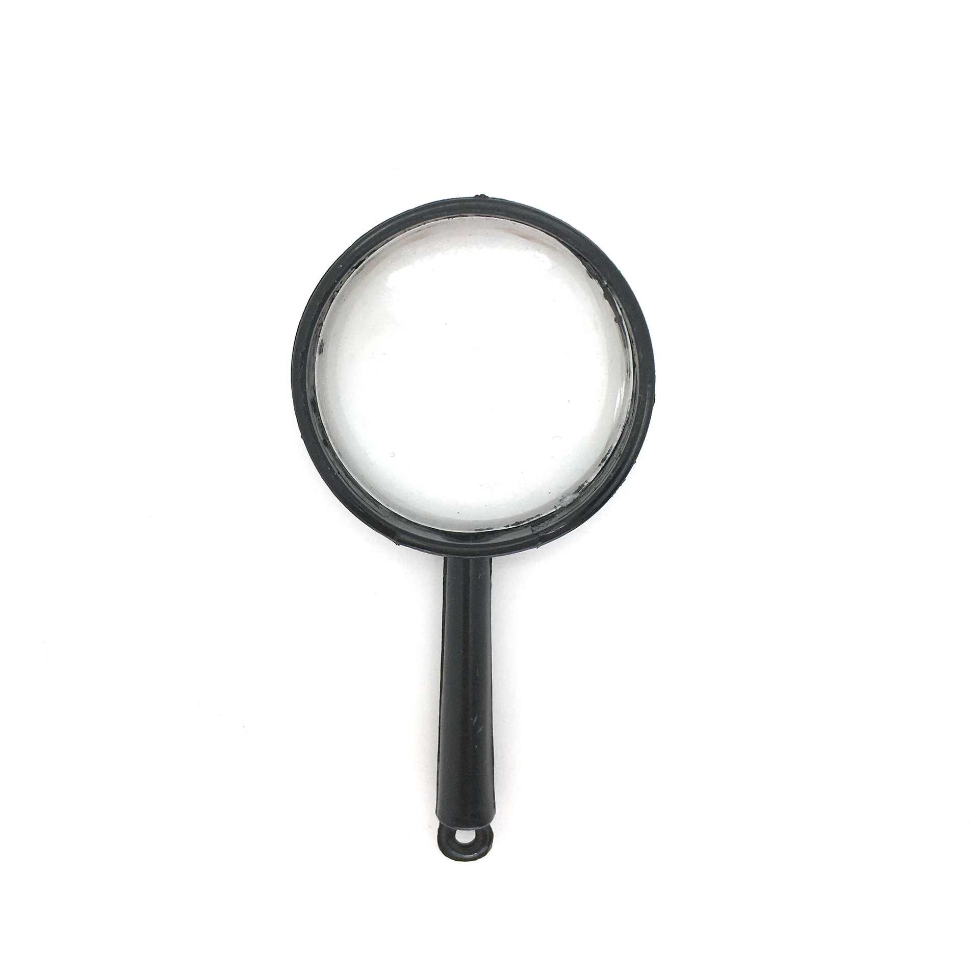 Supply plastic magnifying glass handheld black small magnifying glass children use gift toys 2.5*5cm