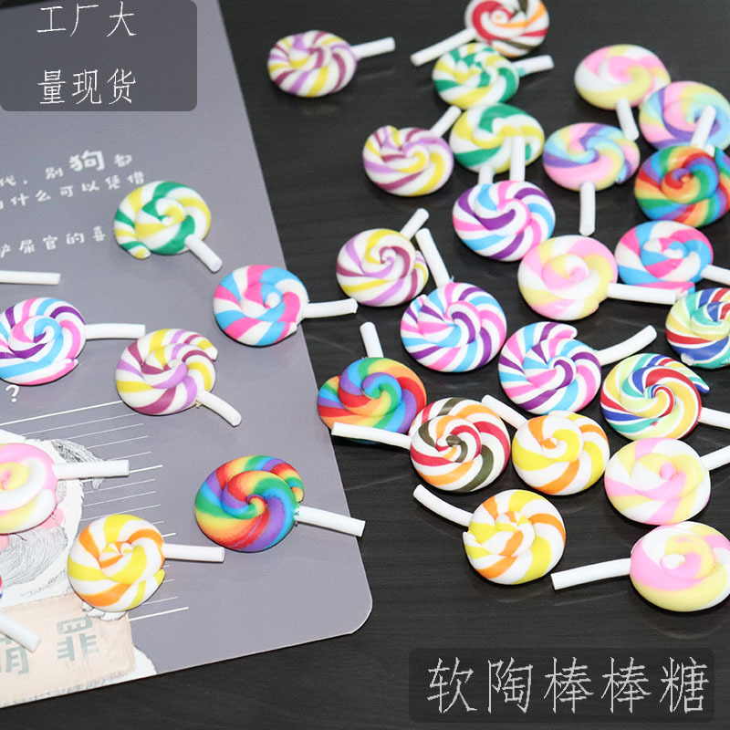 мягкая керамика радуга леденец симуляция еды игра DIY конфетная декорация аксессуары для торта цветные мультяшные вставки