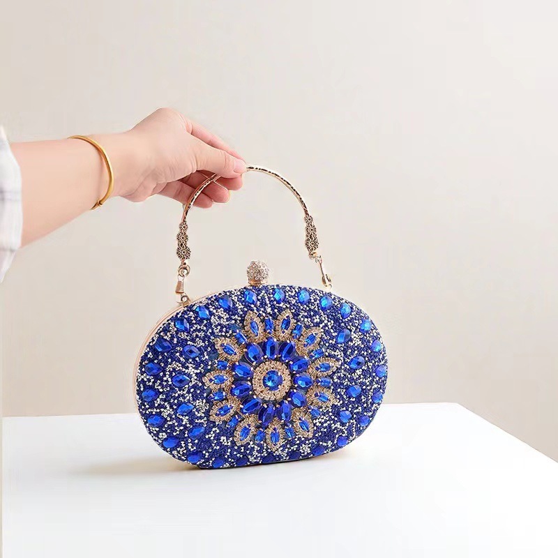 Cross-border 2024 Sunflower Evening Bag Fashion Banquet Clutch Bag Dress Evening Bag Diamond-studded Bag European and American Party Bag