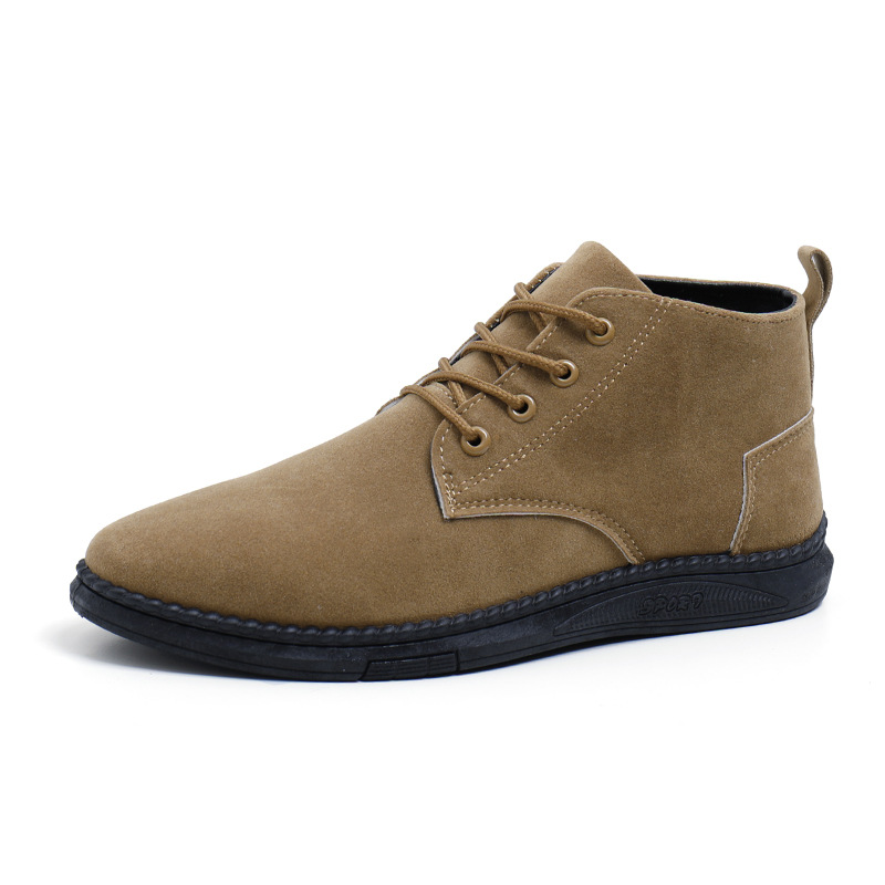 Cross-Border Large Size 2025 New Autumn High-Top Shoes Men's Shoes British Style Men's Casual Shoes Leather Shoes Korean Style Trendy Men's Shoes