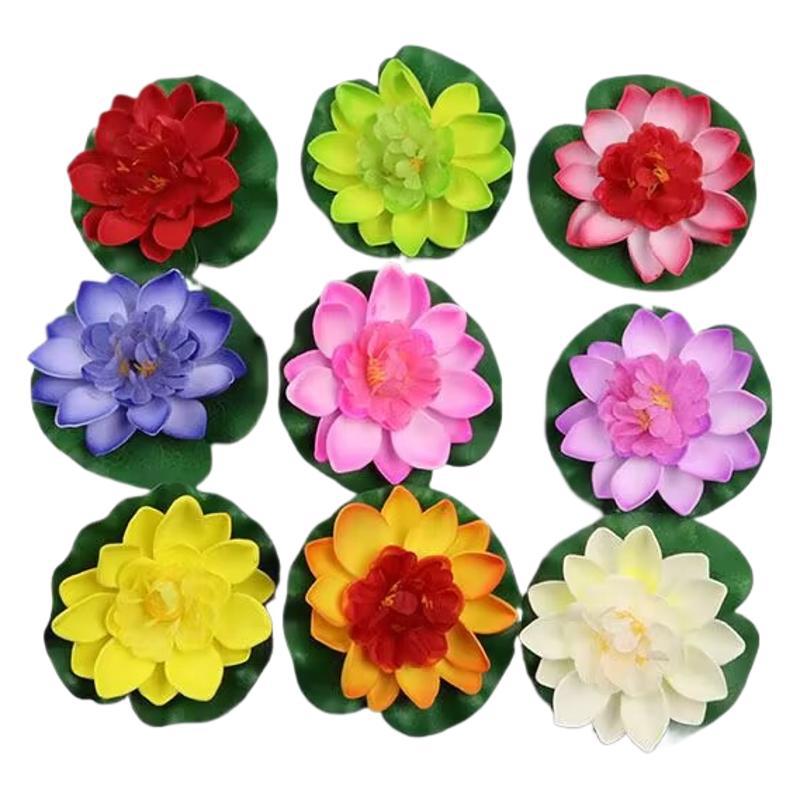 Simulation lotus 10cm water lily fake dance props pool decoration lotus cross-border for fish tank Buddhist temple offerings