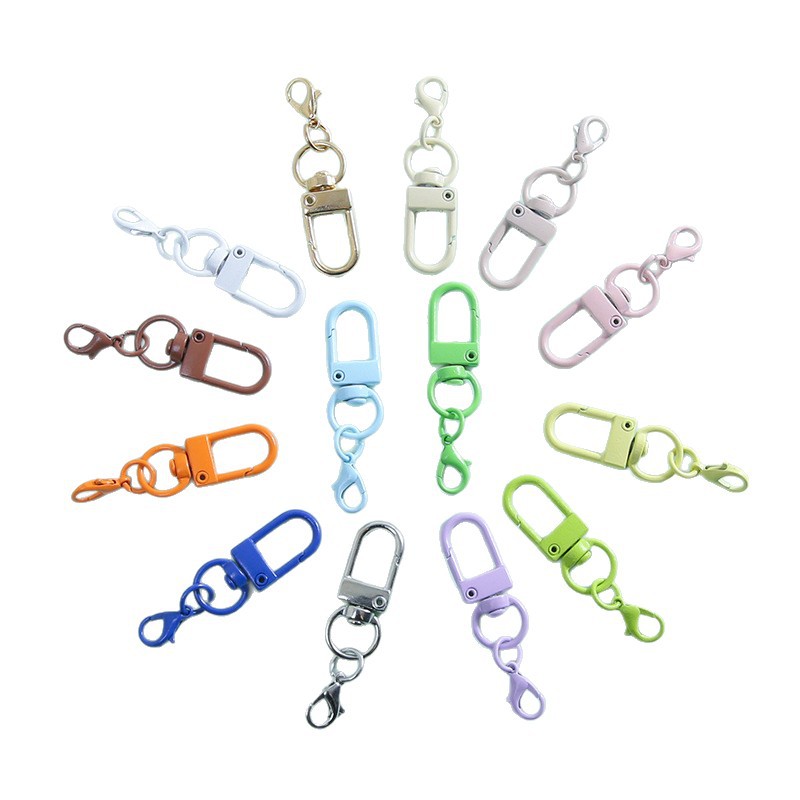 Colorful Revolving Door Buckle Metal Lobster Buckle Painted Open Ring Key Chain Pendant DIY Bag Doll Accessories