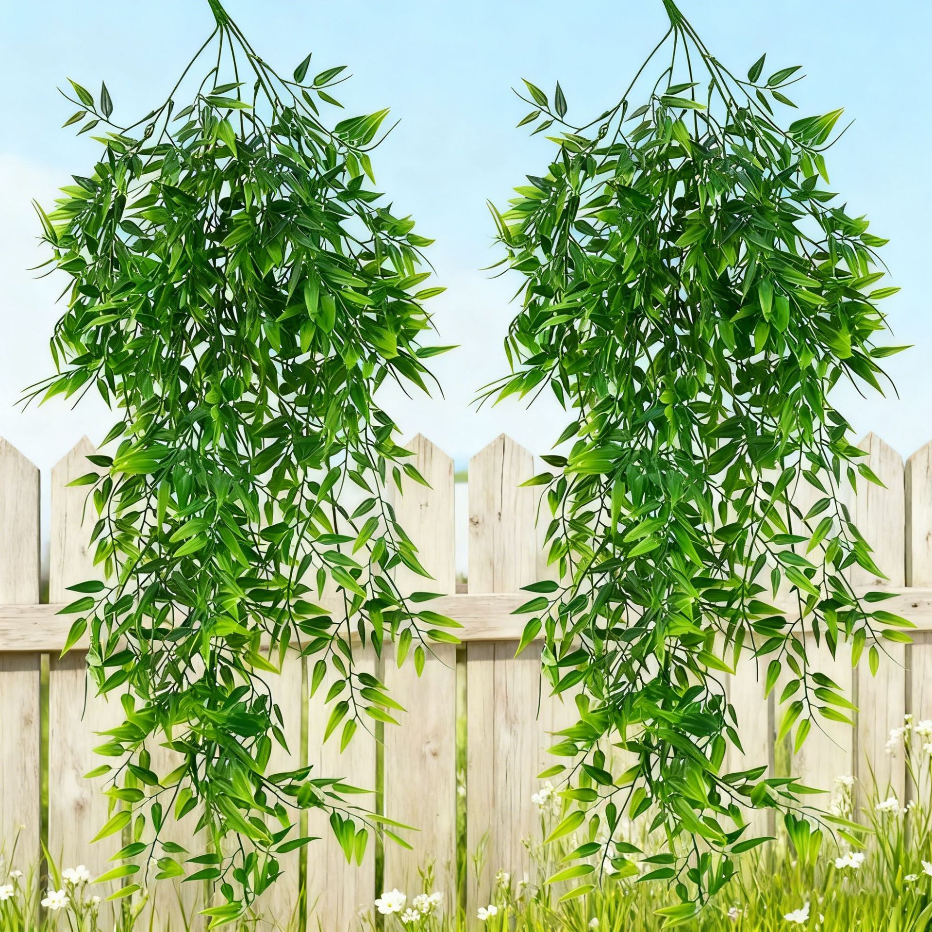 Artificial Wall Hanging Amazon Simulated Green Plant Persian Grass Vine Wall Hanging Decoration Fake Flower Simulated Vine Plant