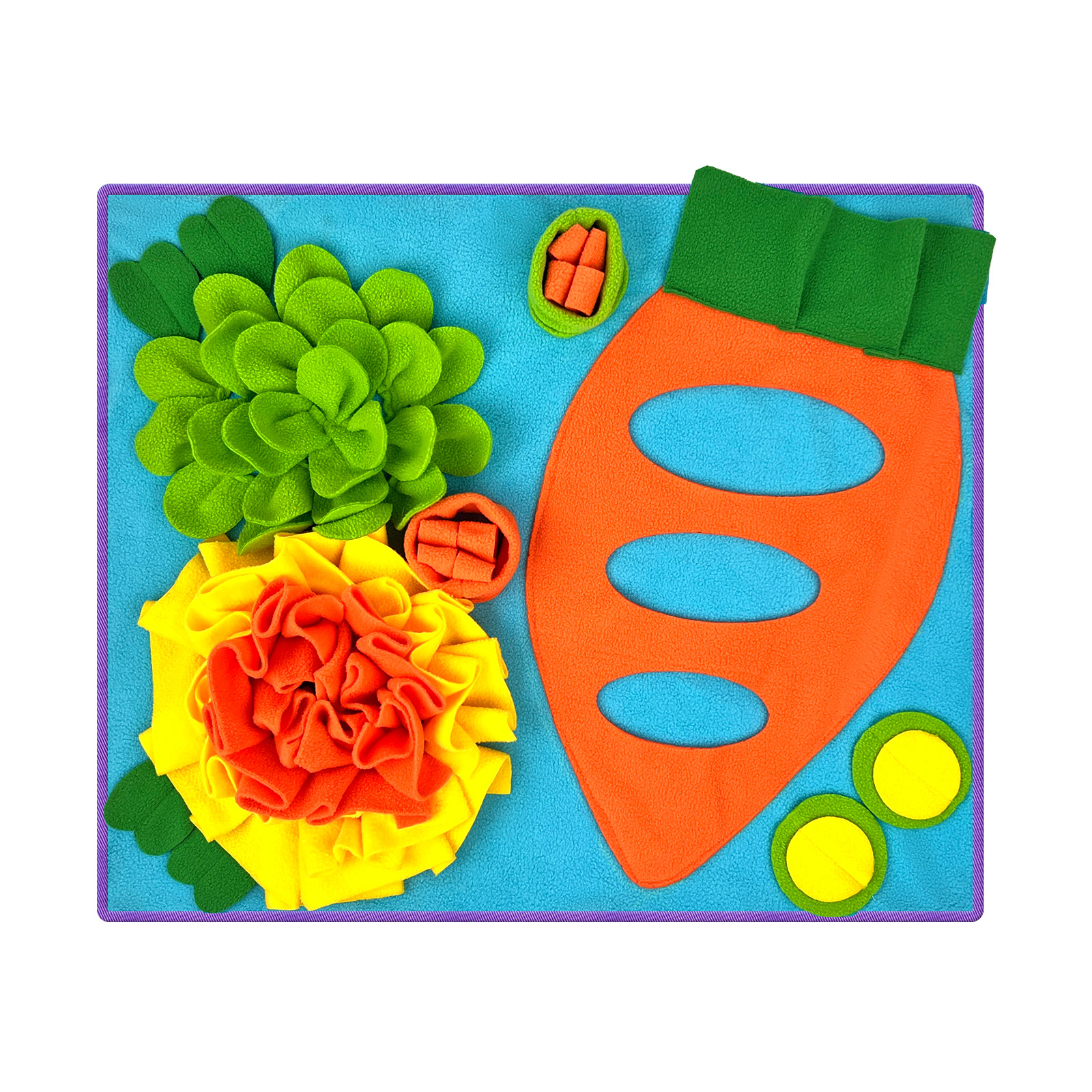 Cross-Border Small Pet Sniffing Mat Rabbit Feeding Mat Hamster Olfactory Training Blanket Foraging Pet Dog Rabbit Slow Feeder Mat