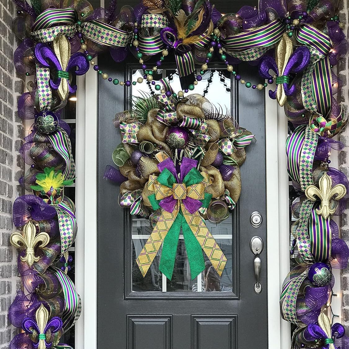 Cross-Border Carnival Ornaments Ins Style Ribbon Artificial Garland Wall Hanging Home Door Hanging Wall Hanging