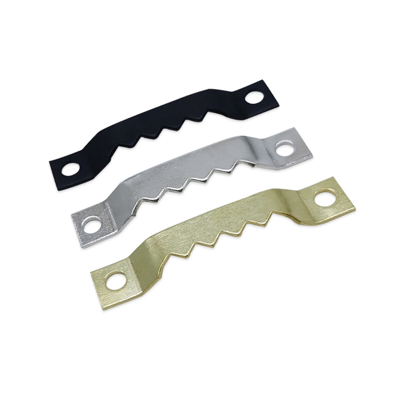 Factory Direct Sales Single-Sided Sawtooth Hanging Piece with Screws Black Zinc Thickened Photo Frame Mounting Back Panel Invisible Hidden Hanging