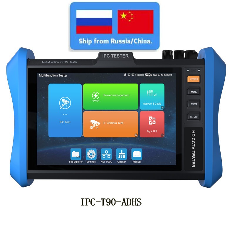 Netcom 4K Инженерный инструмент Ipc-T90Adhs Тестер сетевого аналогового видеонаблюдения Однокнопочный тест Poe питание