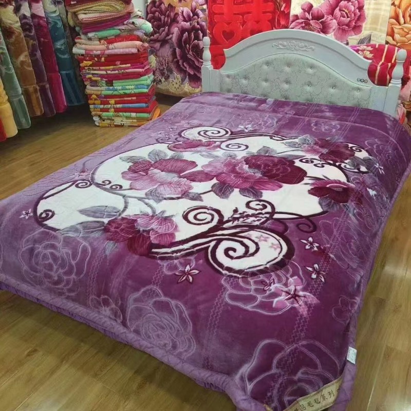 Blanket Raschel Blanket Thickened Double Layer Winter Blanket Super Soft Embossed Stock Blanket Wholesale Factory Direct Sale