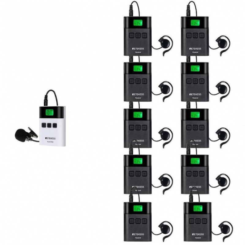 Retekess Tt122 Explainer Set Multi-Person Team with Charging Box Tour Guide Conference Explanation Museum
