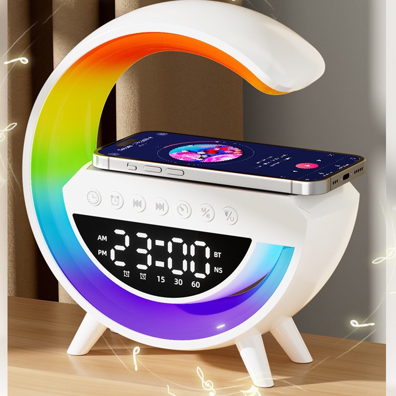 Mini3401 Mobile Phone Audio Bluetooth Small G3401 Wireless Charging Bluetooth Speaker Three-In-One Alarm Clock Atmosphere Light